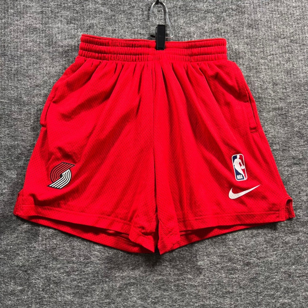 Nike Portland Trail Blazers NBA Mesh Basketball Shorts Red Mens Small